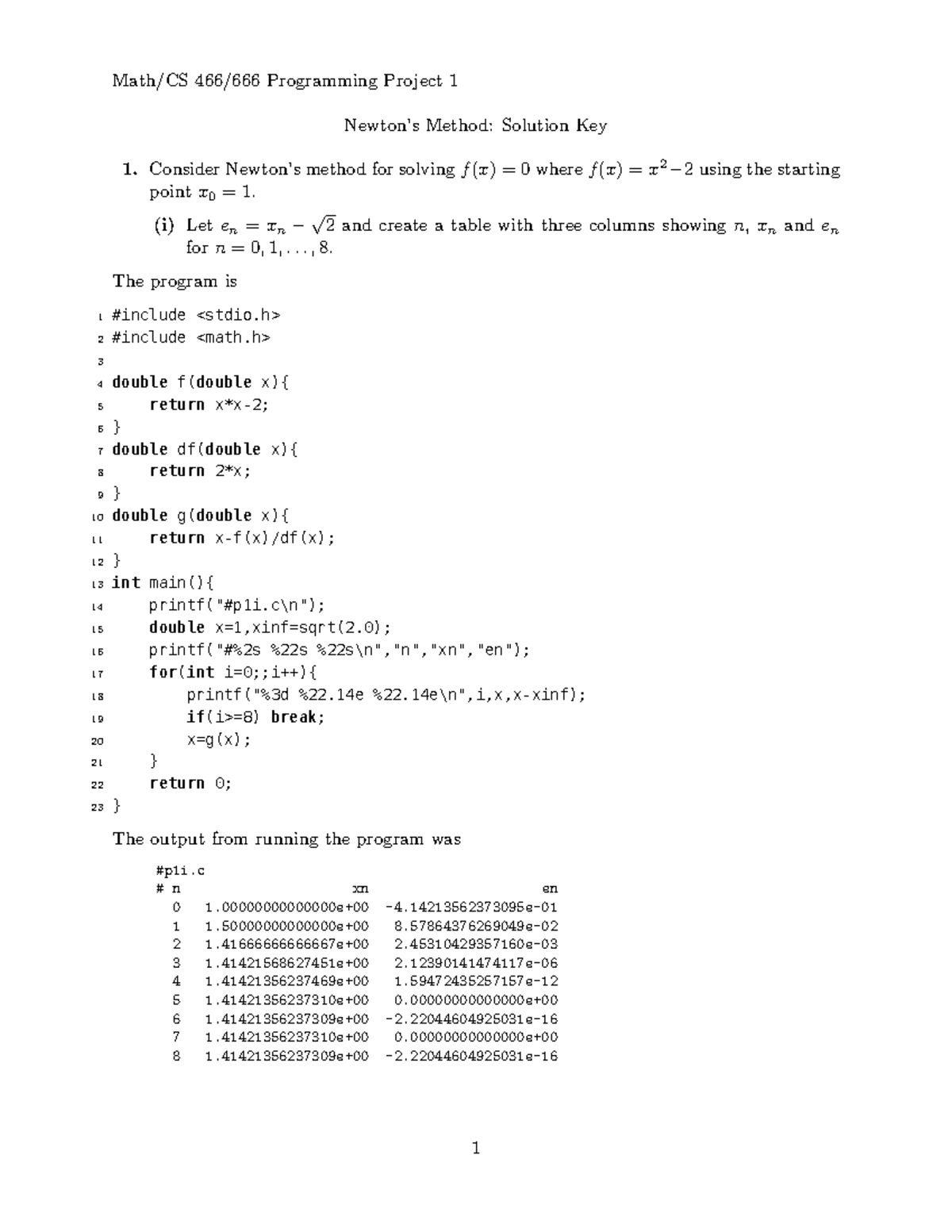 Programming Project 1 Solutions Studocu