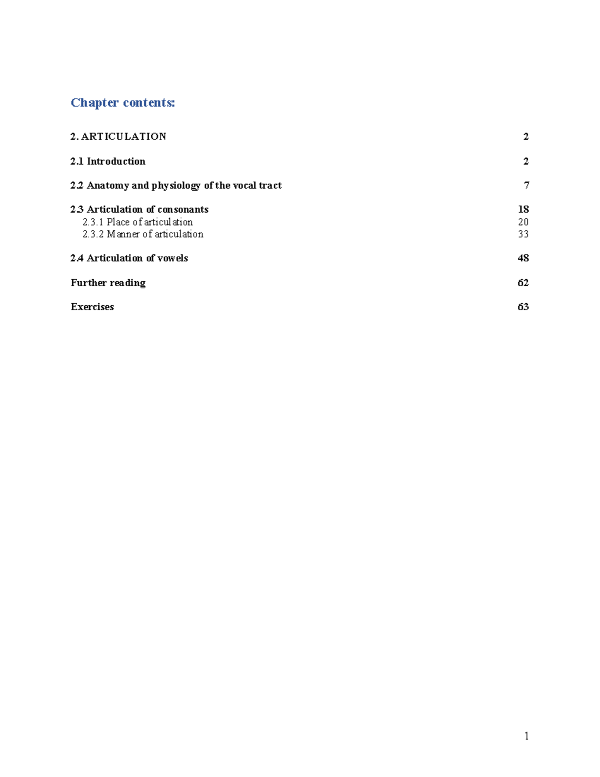 Chapter 2 ling - Chapter contents: ARTICULATION 2 Introduction 2 ...