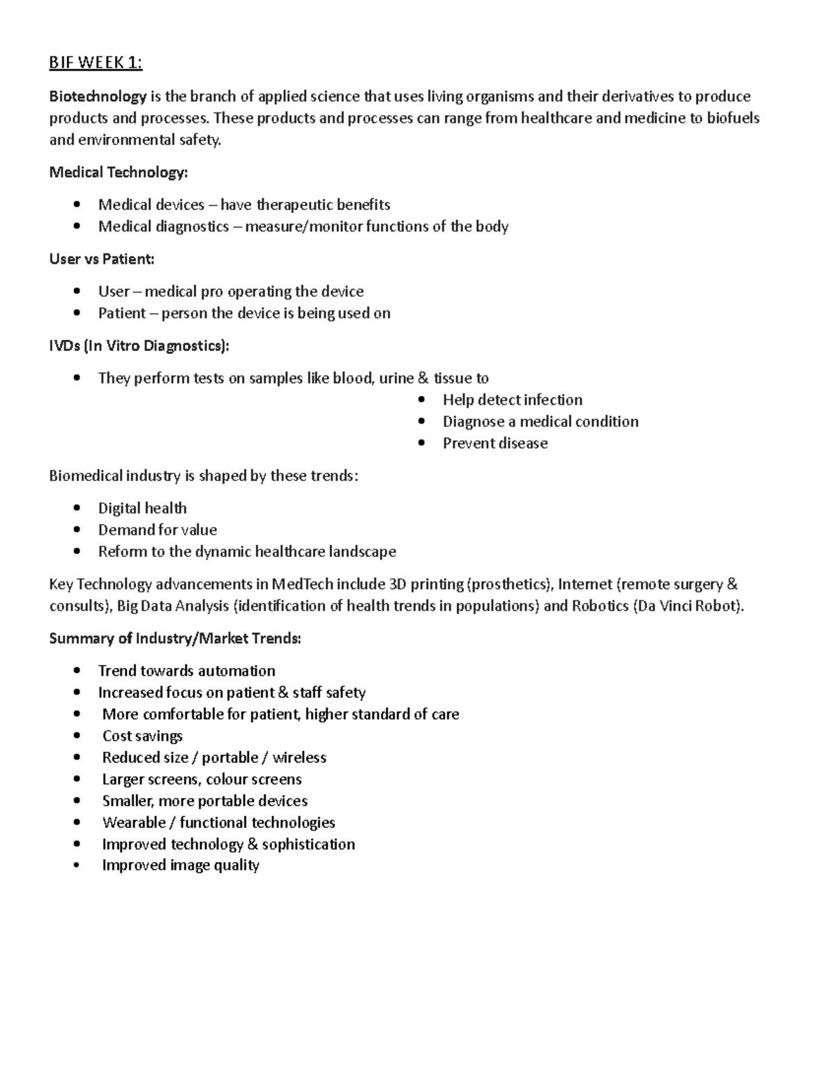 BIF - week 1 notes - n/a - 042001 - Studocu
