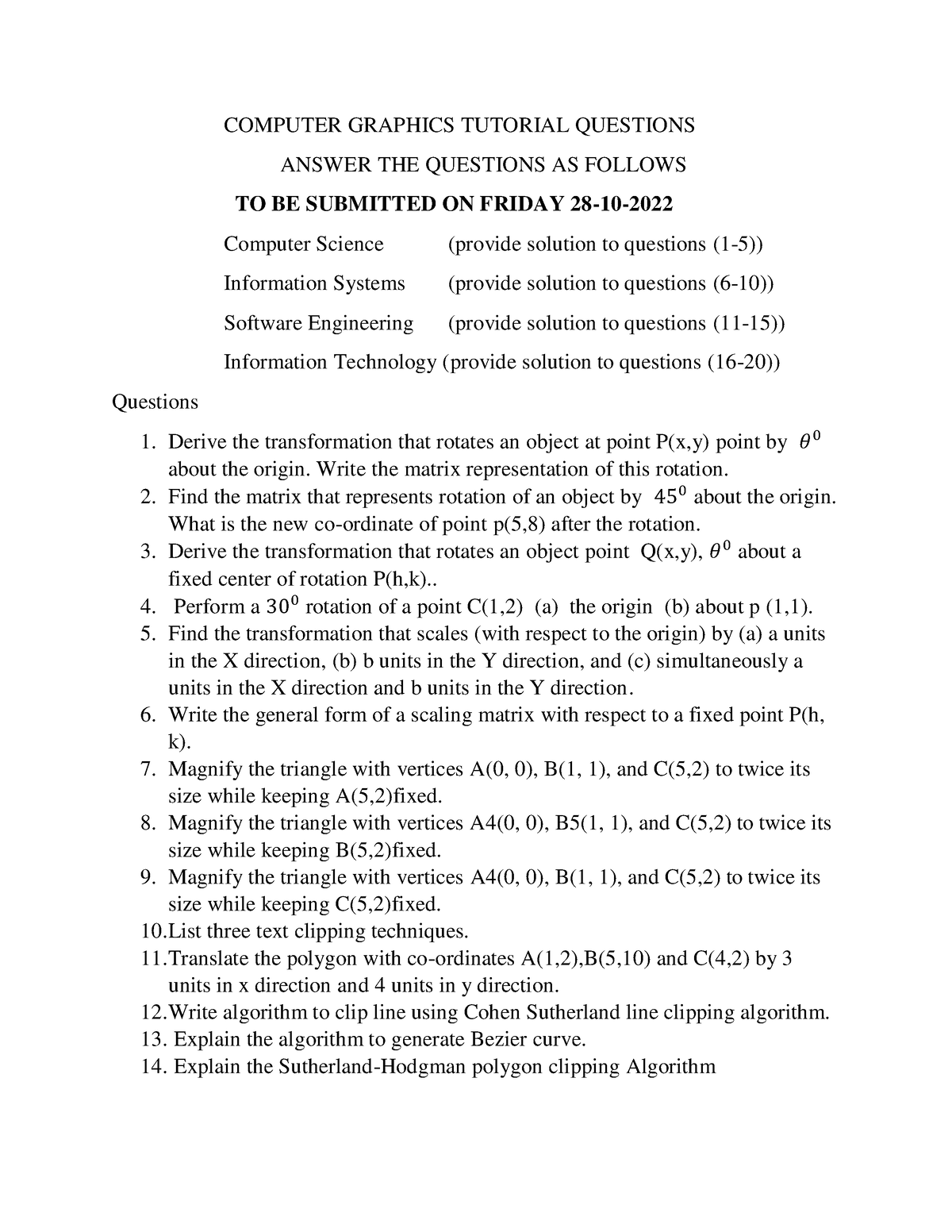 computer graphics essay questions