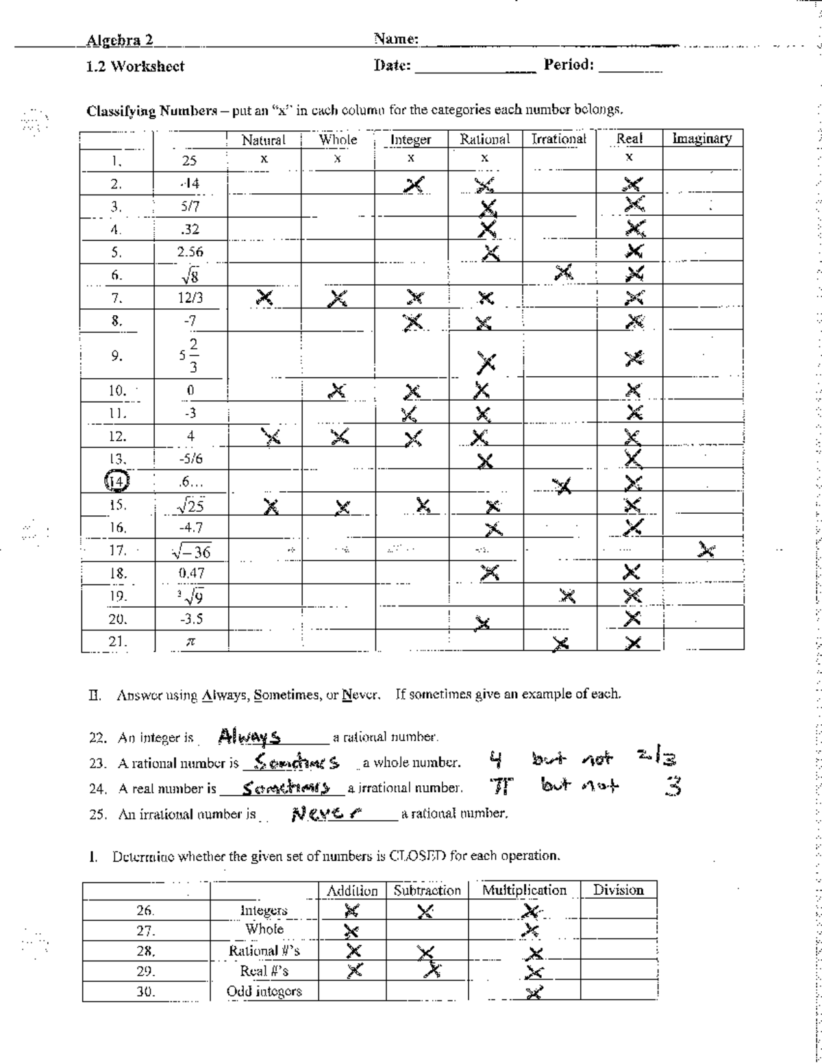 Worksheet+Section+1 - Unit 1 of Algebra 2 Honors at Langley High School ...