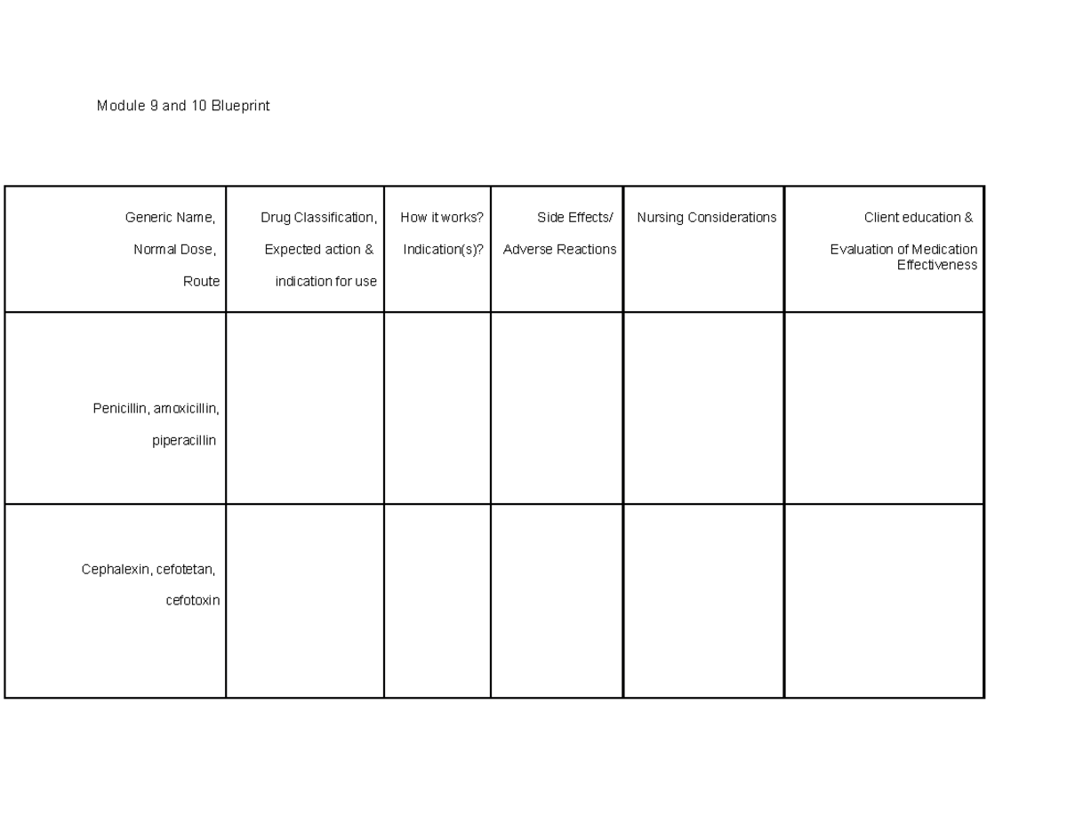 Module 9 and 10 Blueprint - Module 9 and 10 Blueprint Generic Name ...