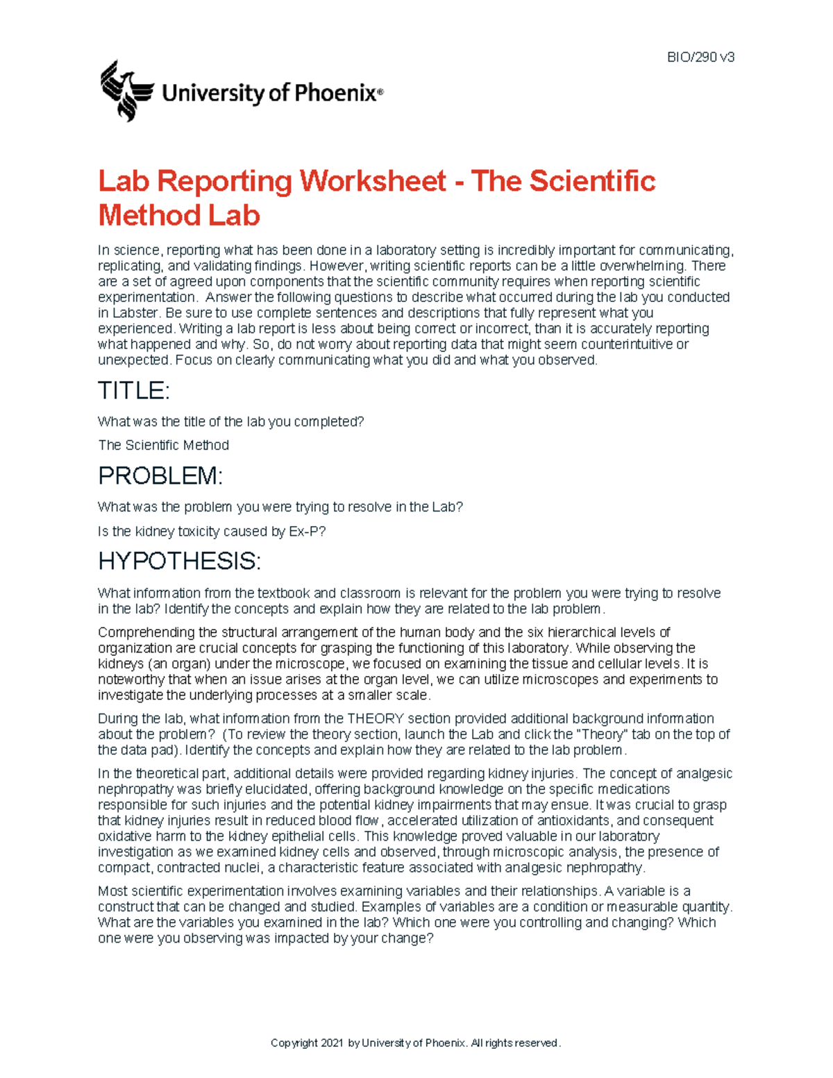 Lab Safety Lab Reporting Worksheet