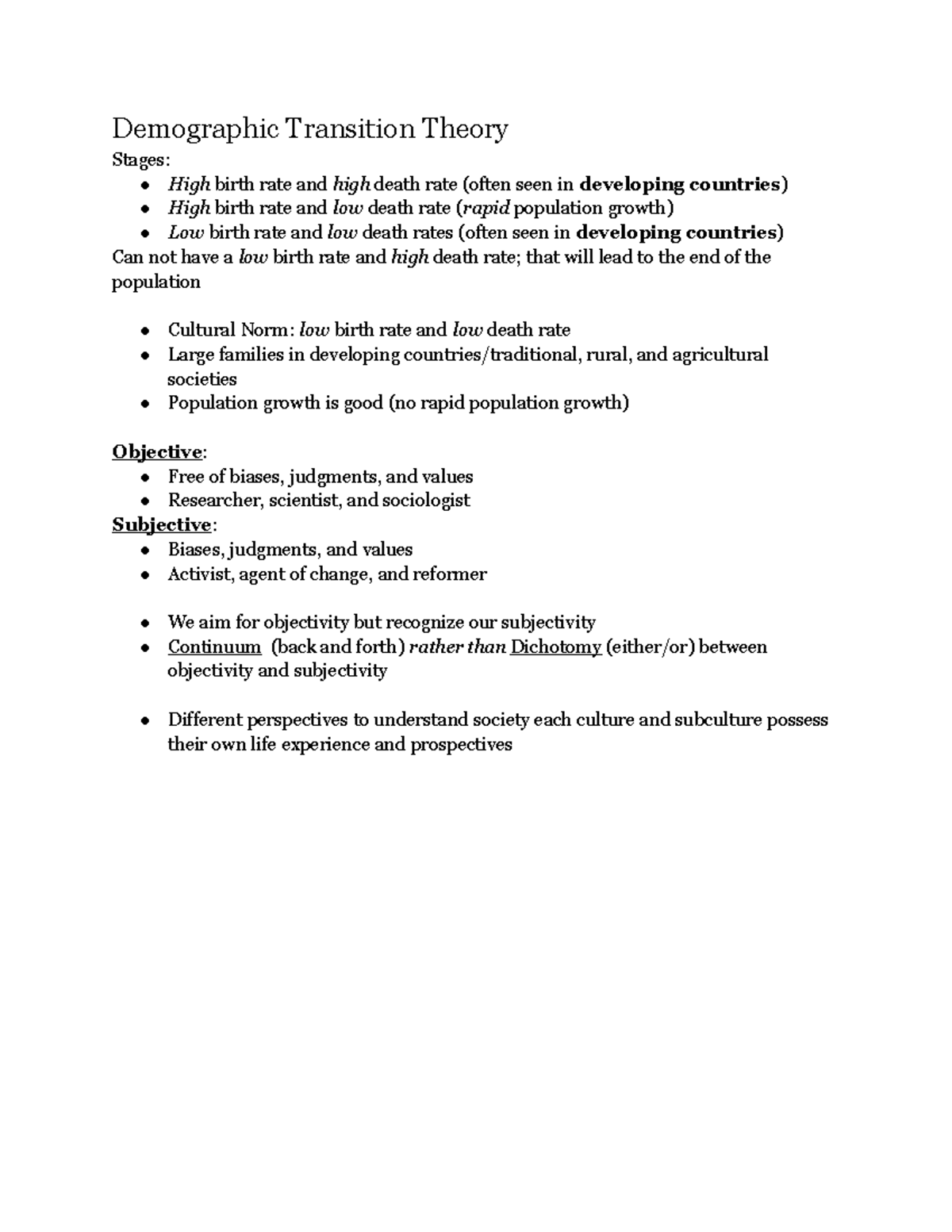 demographic transition theory essay