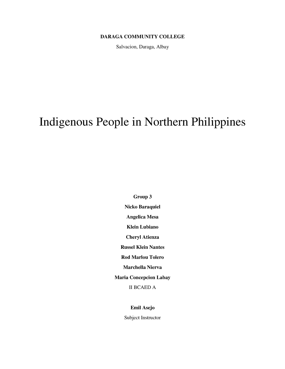 Group-3-Indigenous-People-in-Northern-Philippines - DARAGA COMMUNITY ...