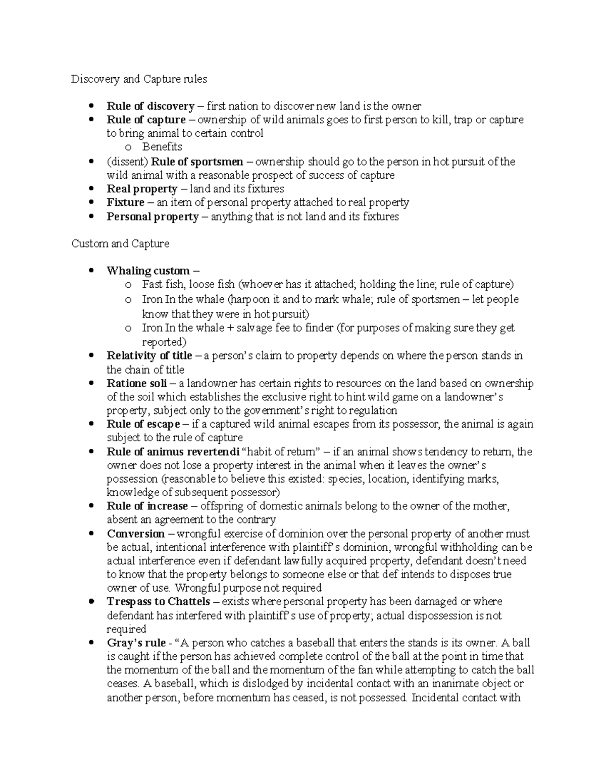 Throwdown Rules Property - Discovery and Capture rules Rule of ...