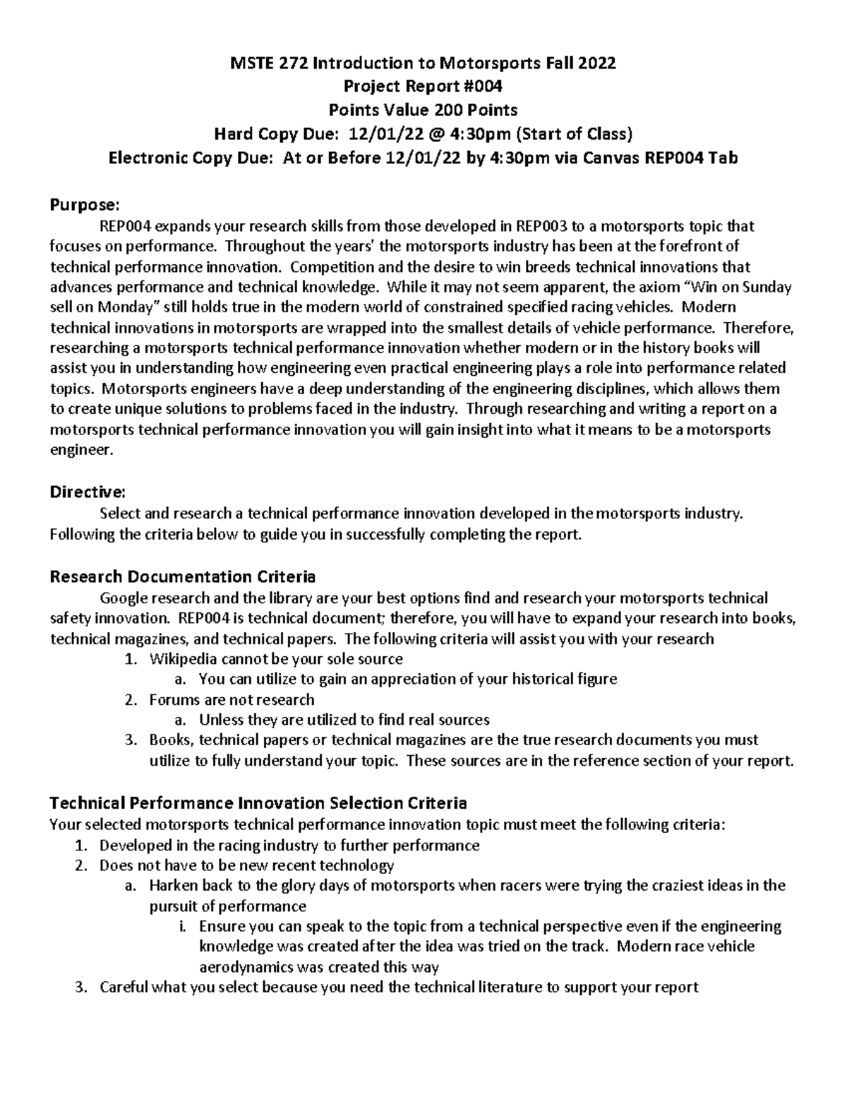 FA22 MSTE272 REP004 - Professor Chris Finch - All report prompts for ...
