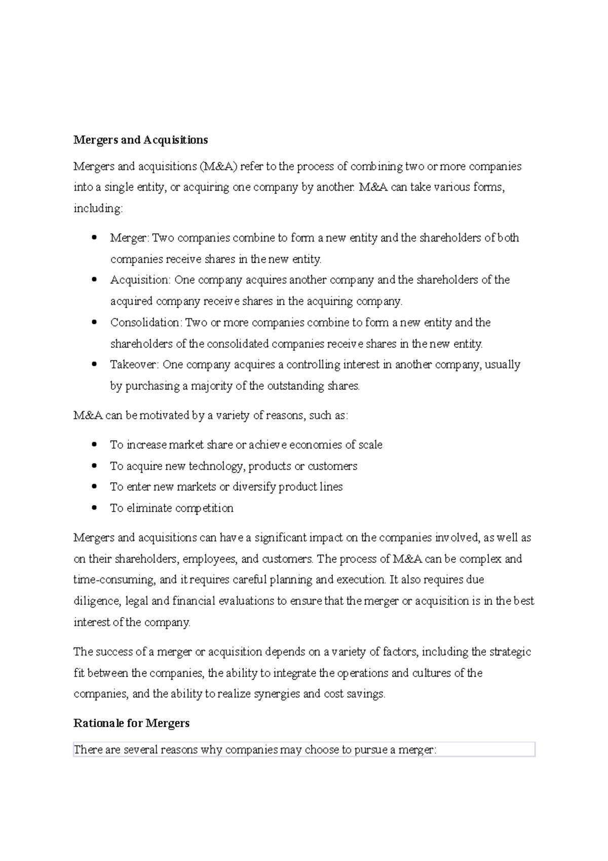 marr mergers & acquisitions research report