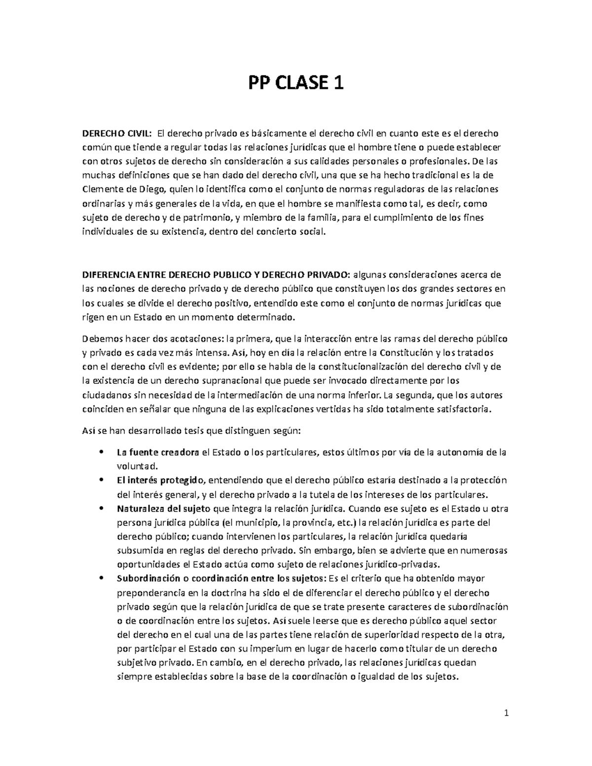 Resumen Derecho Privado I Parcial 1 Definitivo - PP CLASE 1 DERECHO ...