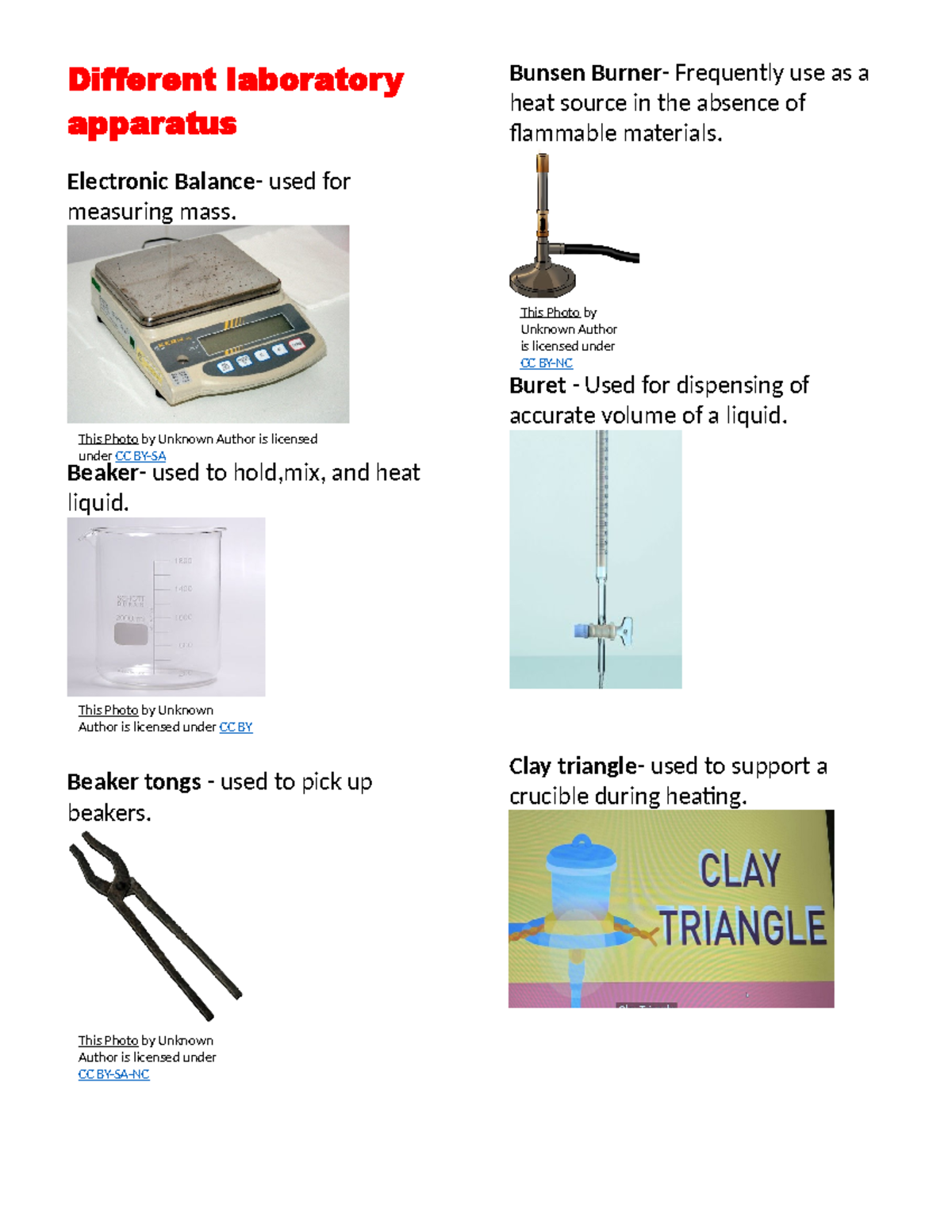 Different laboratory apparatus - Different laboratory apparatus ...