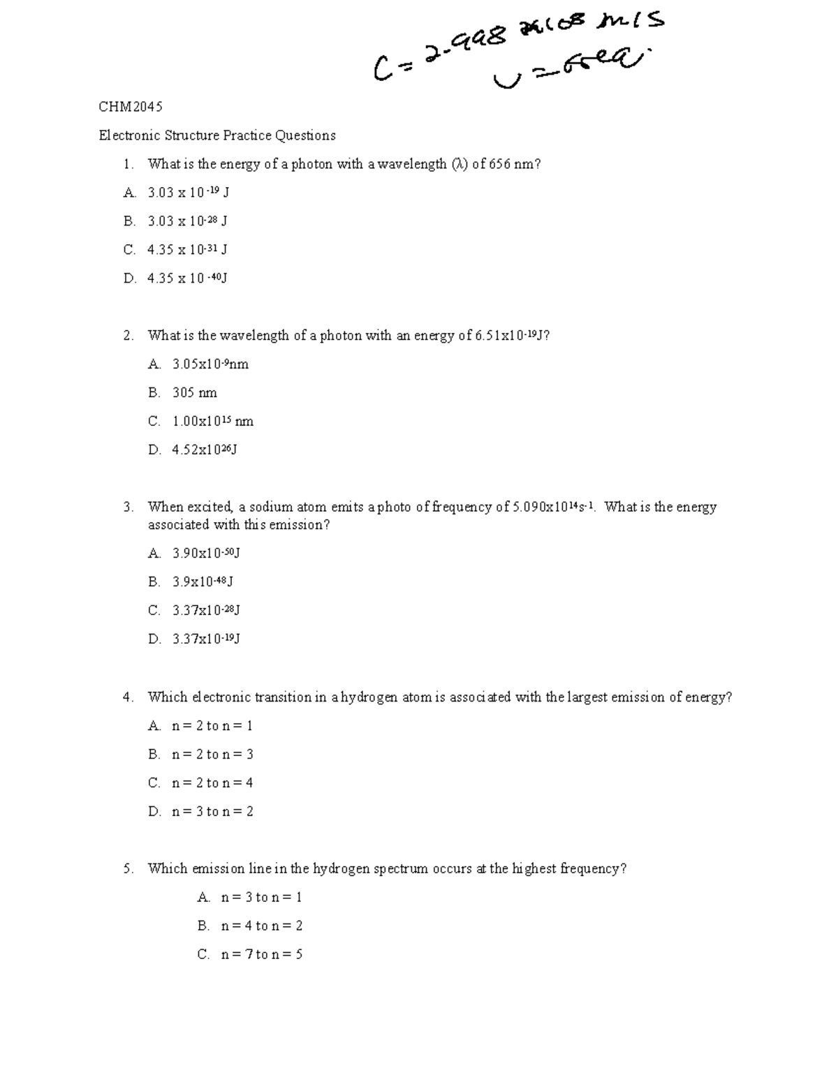 electronic-structure-practice-questions-what-is-the-energy-of-a