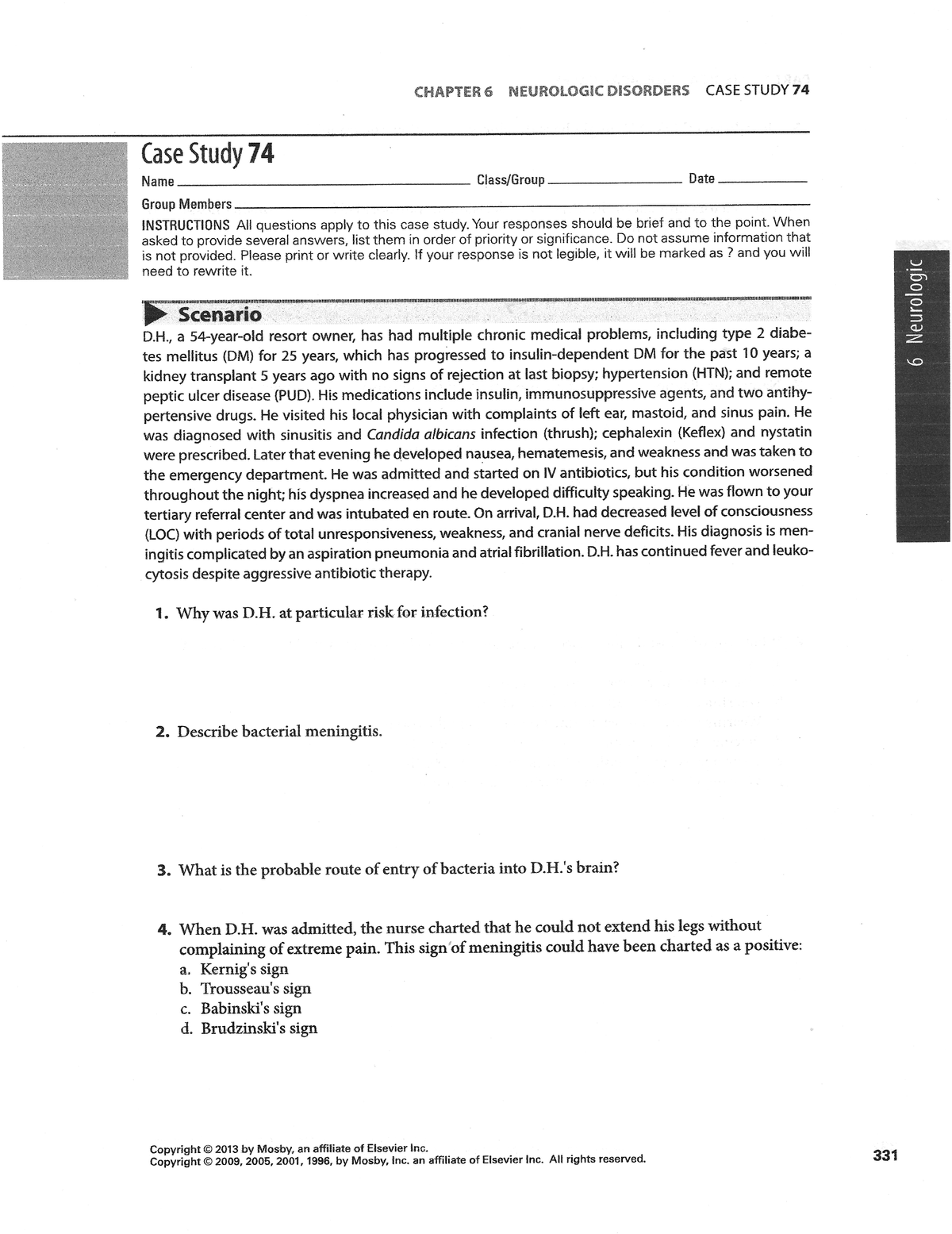 case study on meningitis pdf