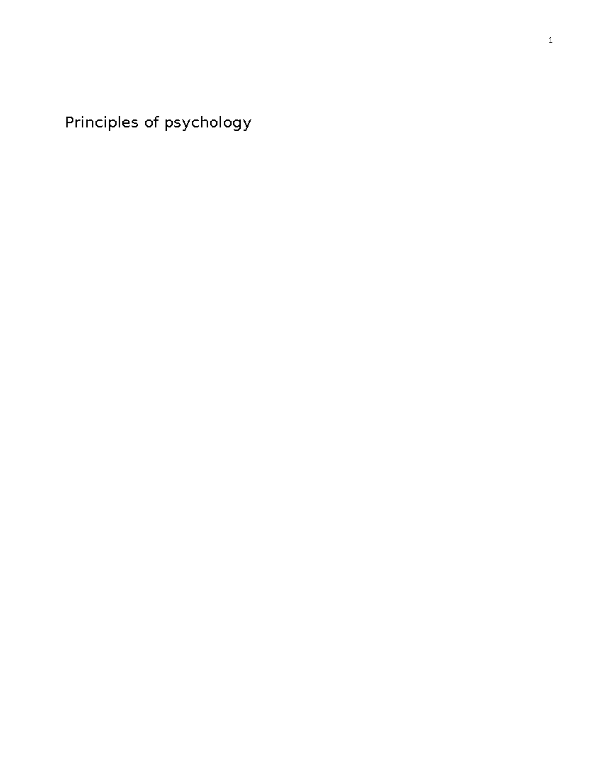 Besc1123 Notes Principles Of Psychology 1 Principles Of Psychology 