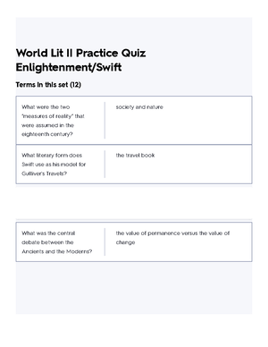 World Lit II- Enlightenment Flashcards Quizlet - World Lit II ...