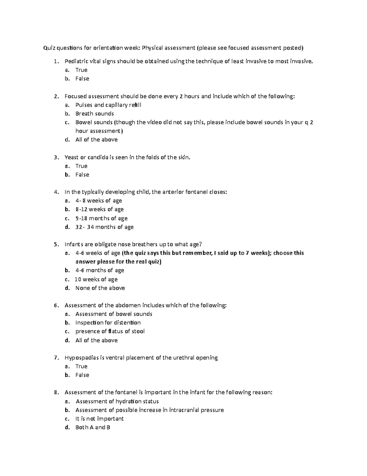 Simulation Notes - Quiz questions for orientation week: Physical ...