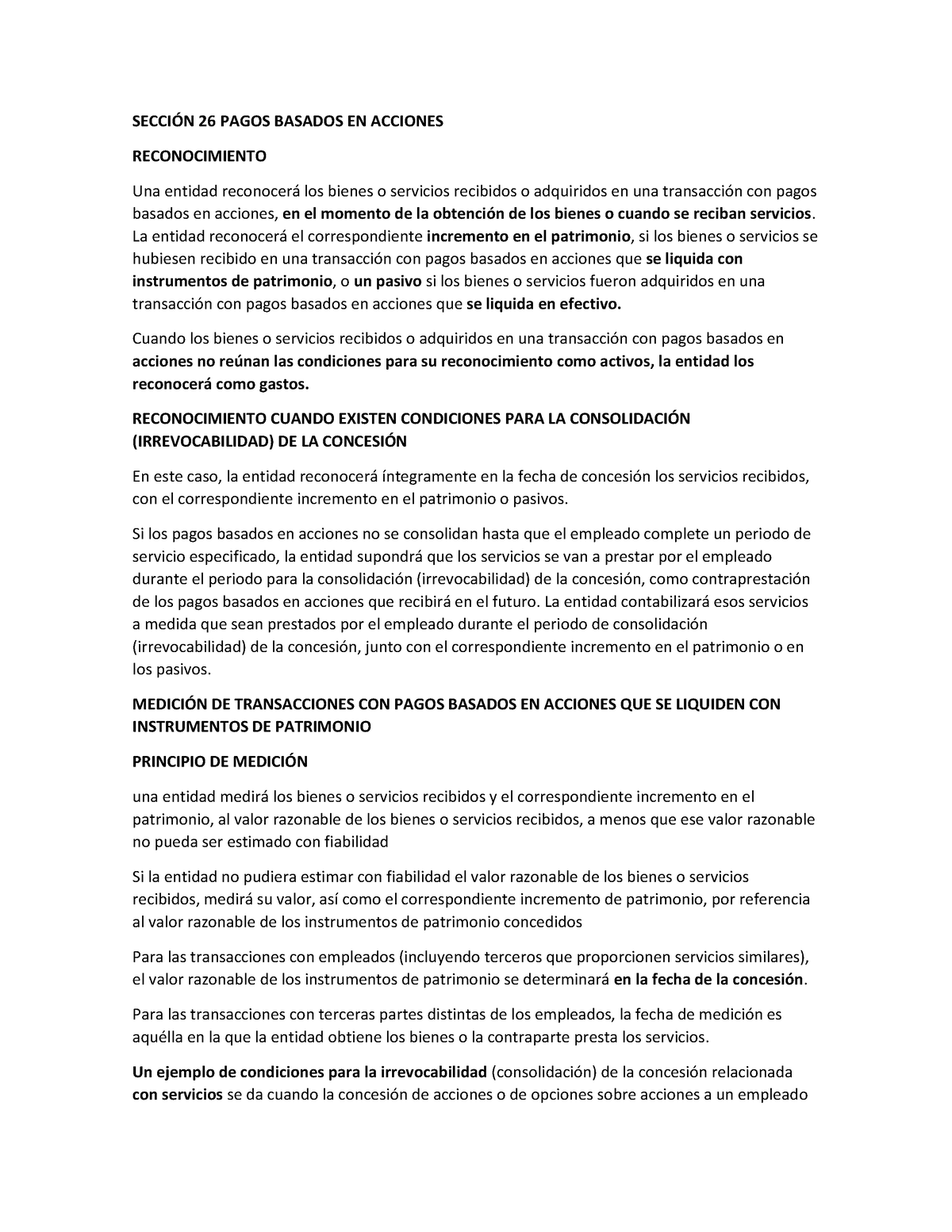 Sección 26 Pagos Basados EN Acciones - SECCIÓN 26 PAGOS BASADOS EN ...