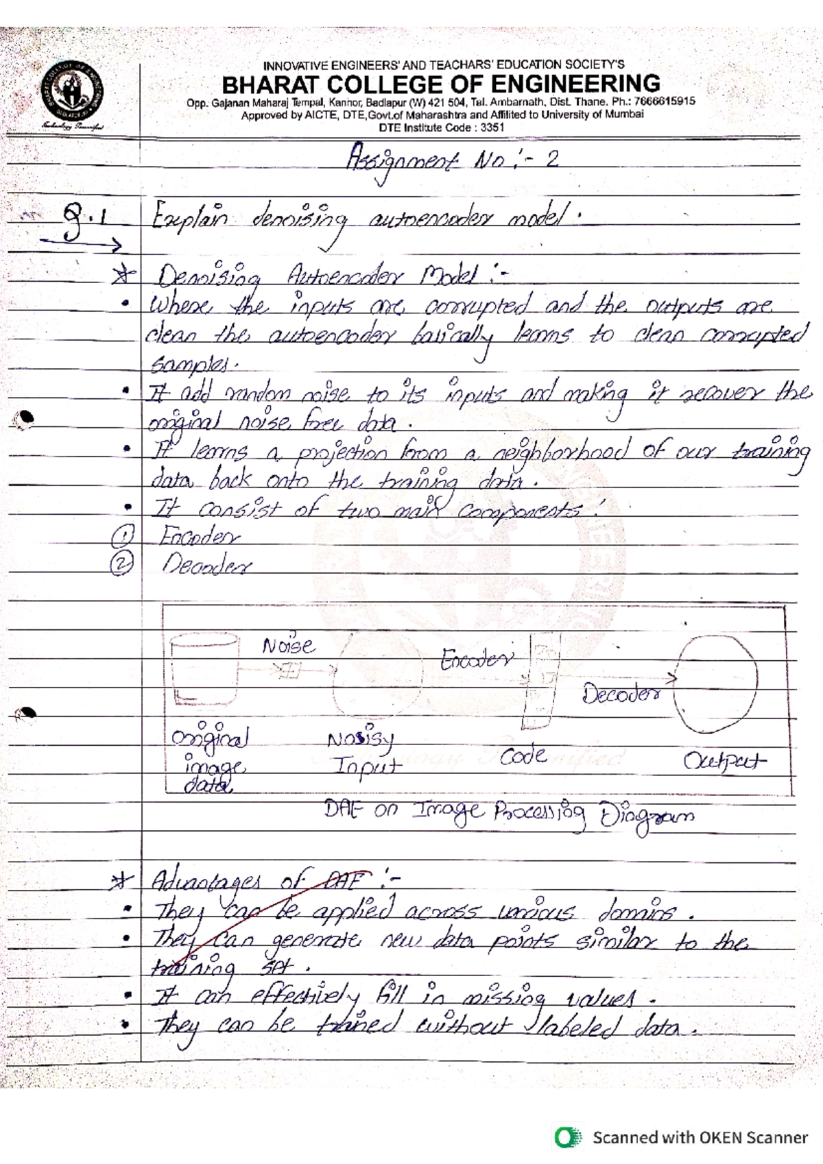 DL assignment 2 - dl subject handwritten notes - INNOVATIVE AND ...