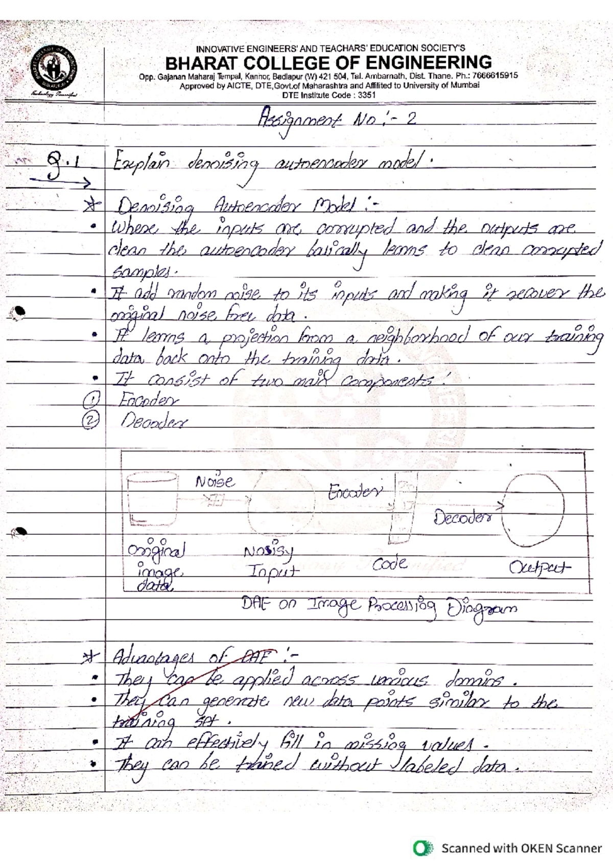 DL assignment 1 - dl handwritten notes - COLLEGE OF INNOVATIVE AND ...