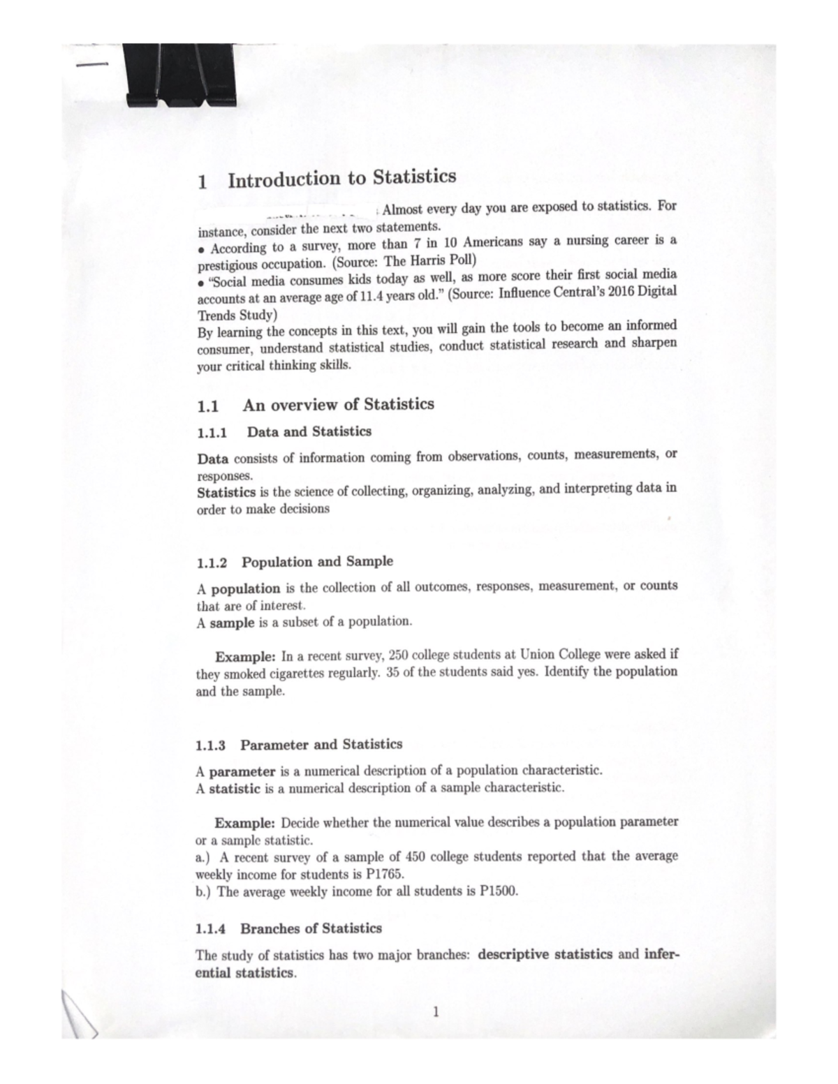 STT041-Module - STT041 Module 1 and 2 - 1 Introduction to Statistics ...