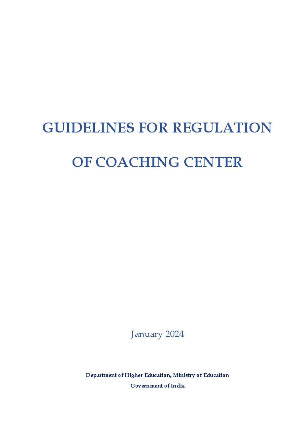 Guideliens Coaching Centres en - GUIDELINES FOR REGULATION OF COACHING ...