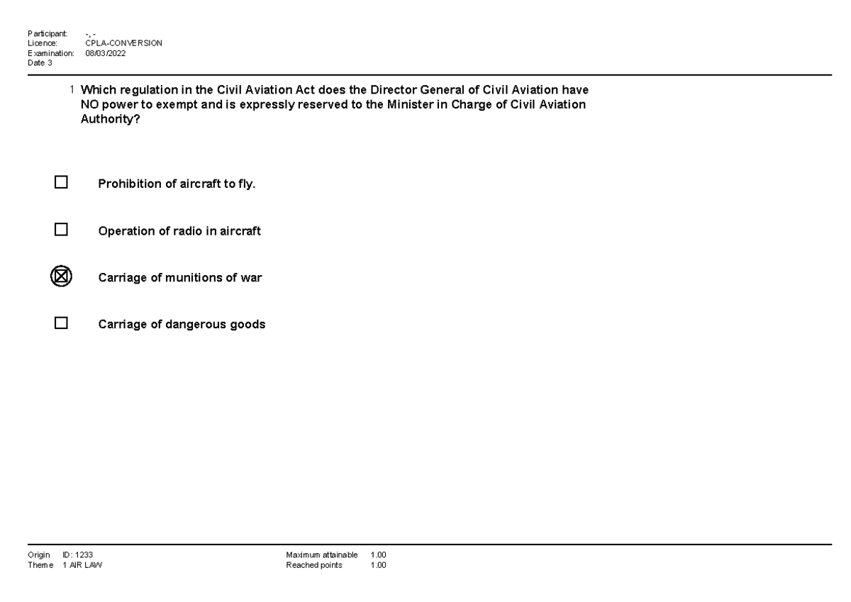 Message from MET concerning MET conditions - Participant: Licence ...