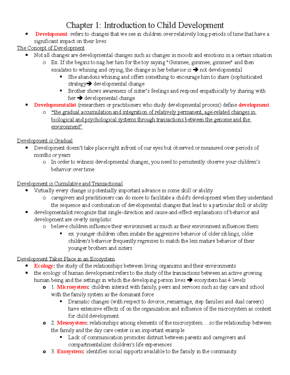 Chapter 1 Reading Notes - Chapter 1: Introduction To Child Development ...