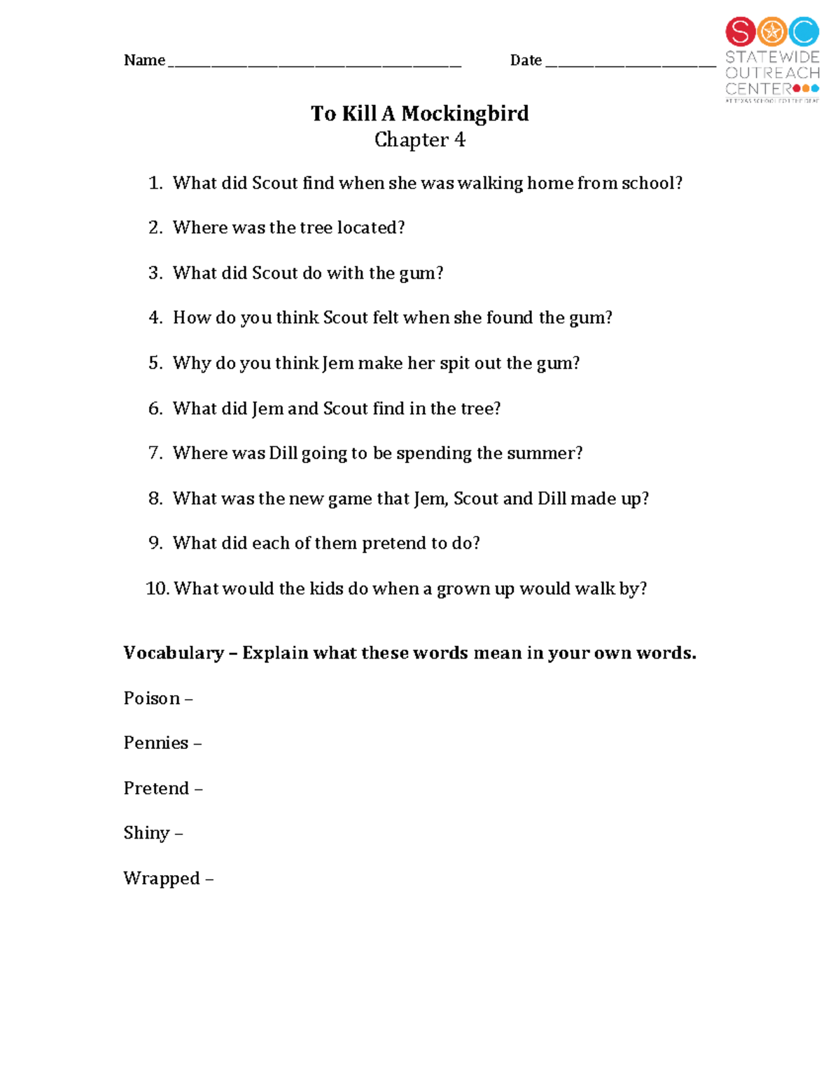 TKAM Quiz Questions 46 !"&&'(")*+,./ =>"+(1? * Studocu