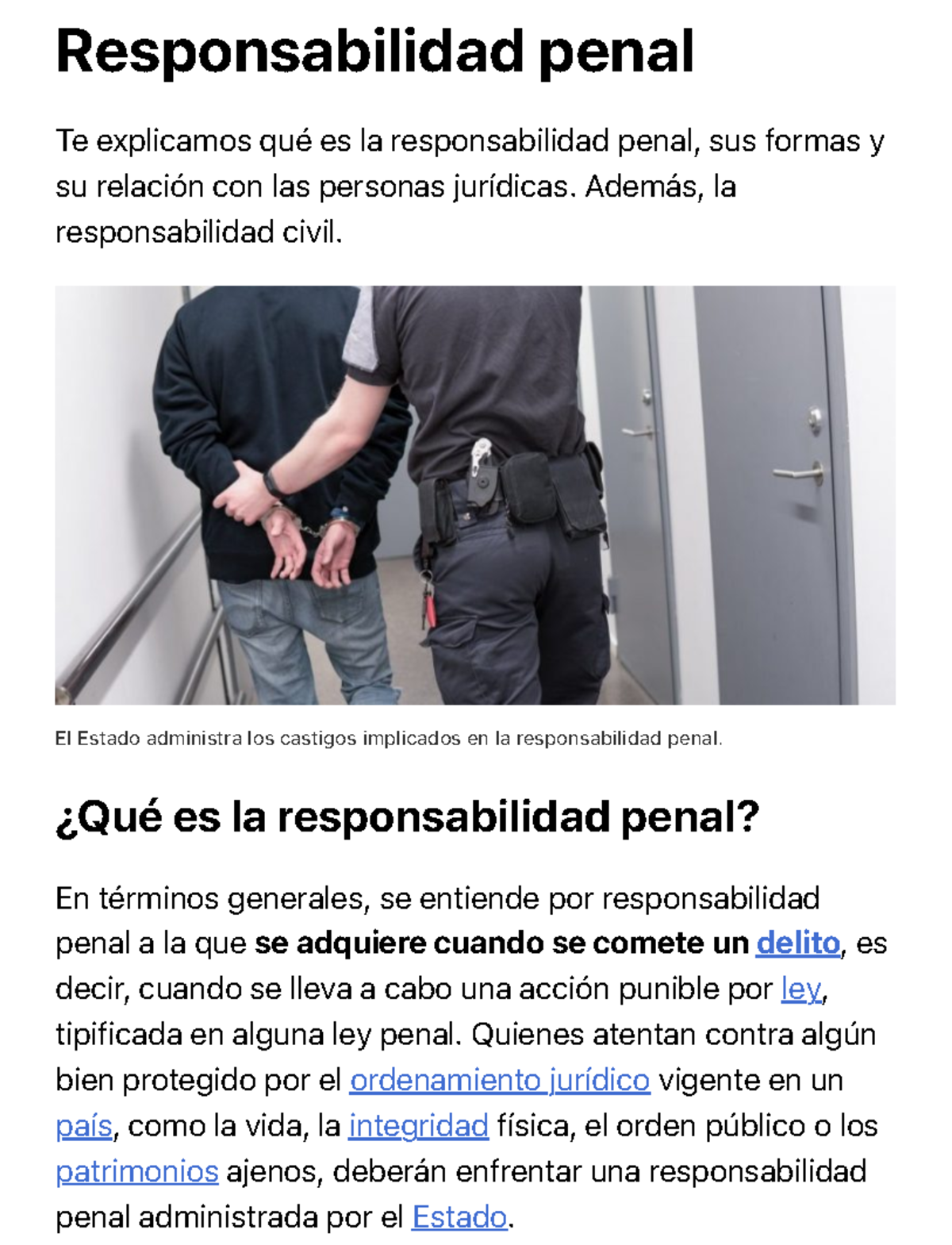 Responsabilidad Penal - Concepto, Formas Y Responsabilidad Civil ...