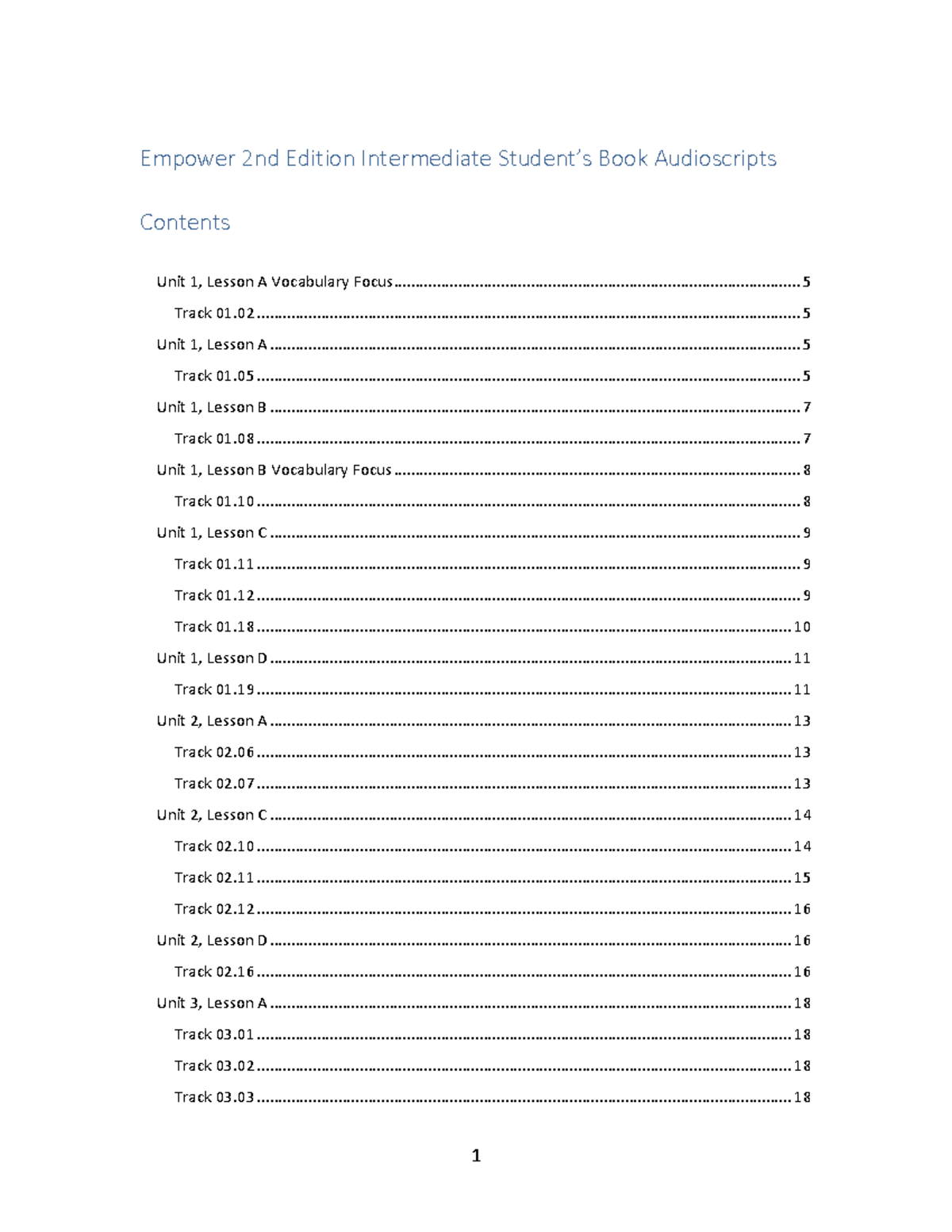Empower Second Edition Intermediate Student’s Book Audio Scripts ...