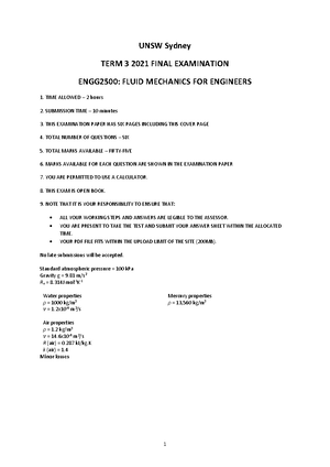 Engg Week Week Pressure Fluid Statics A Prof Shaun Chan