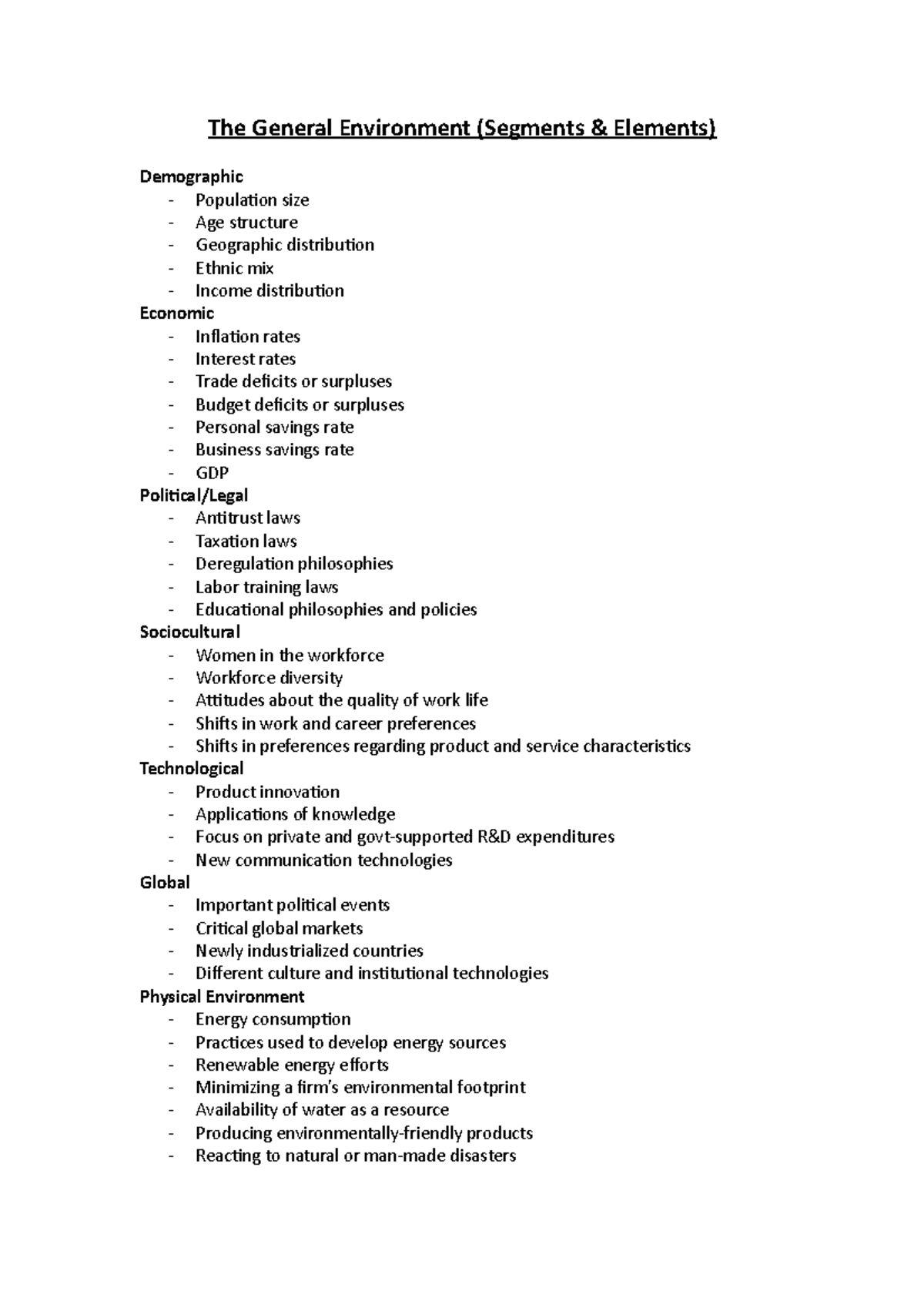 Summary and Review Questions - The General Environment (Segments ...