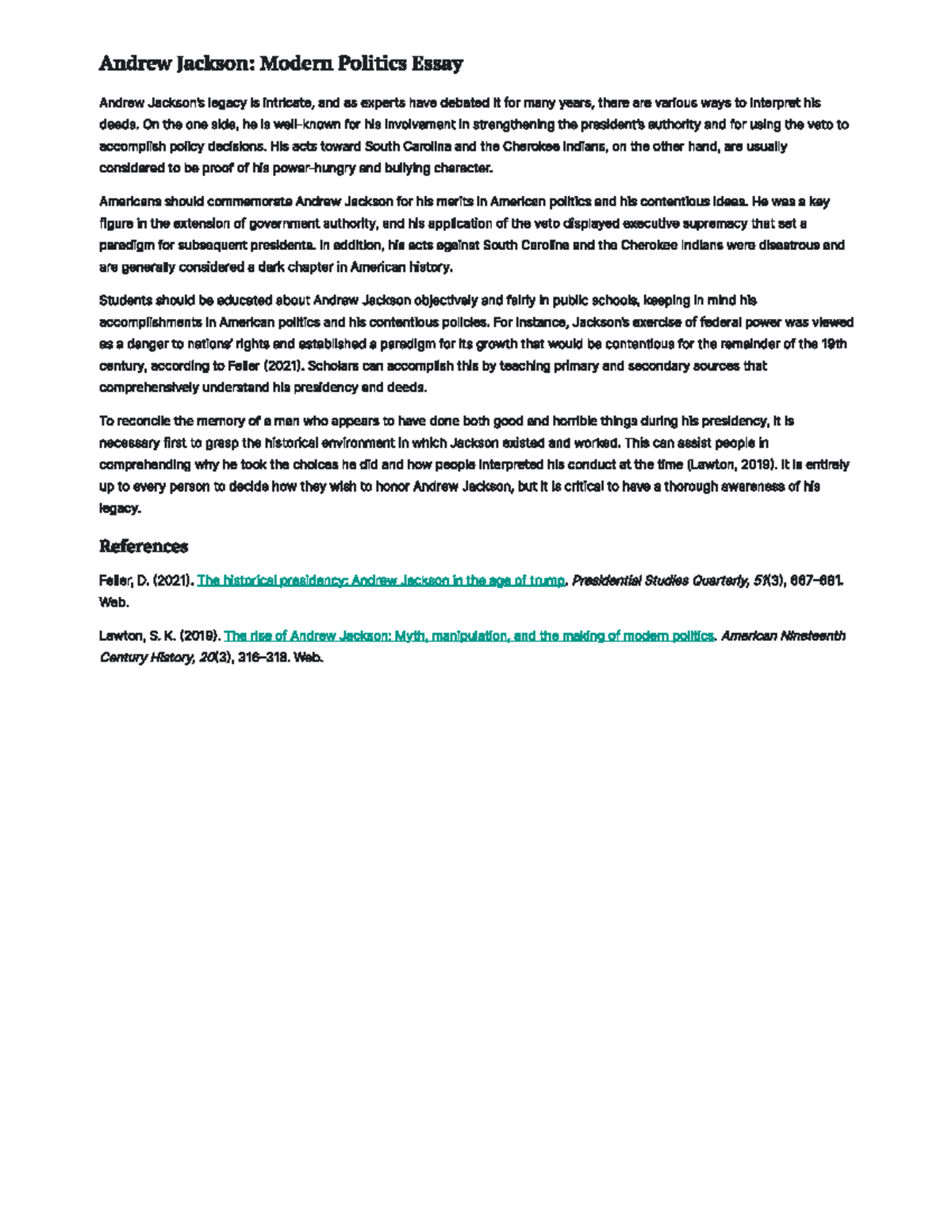 introduction to political science and its importance - Andrew Jackson ...