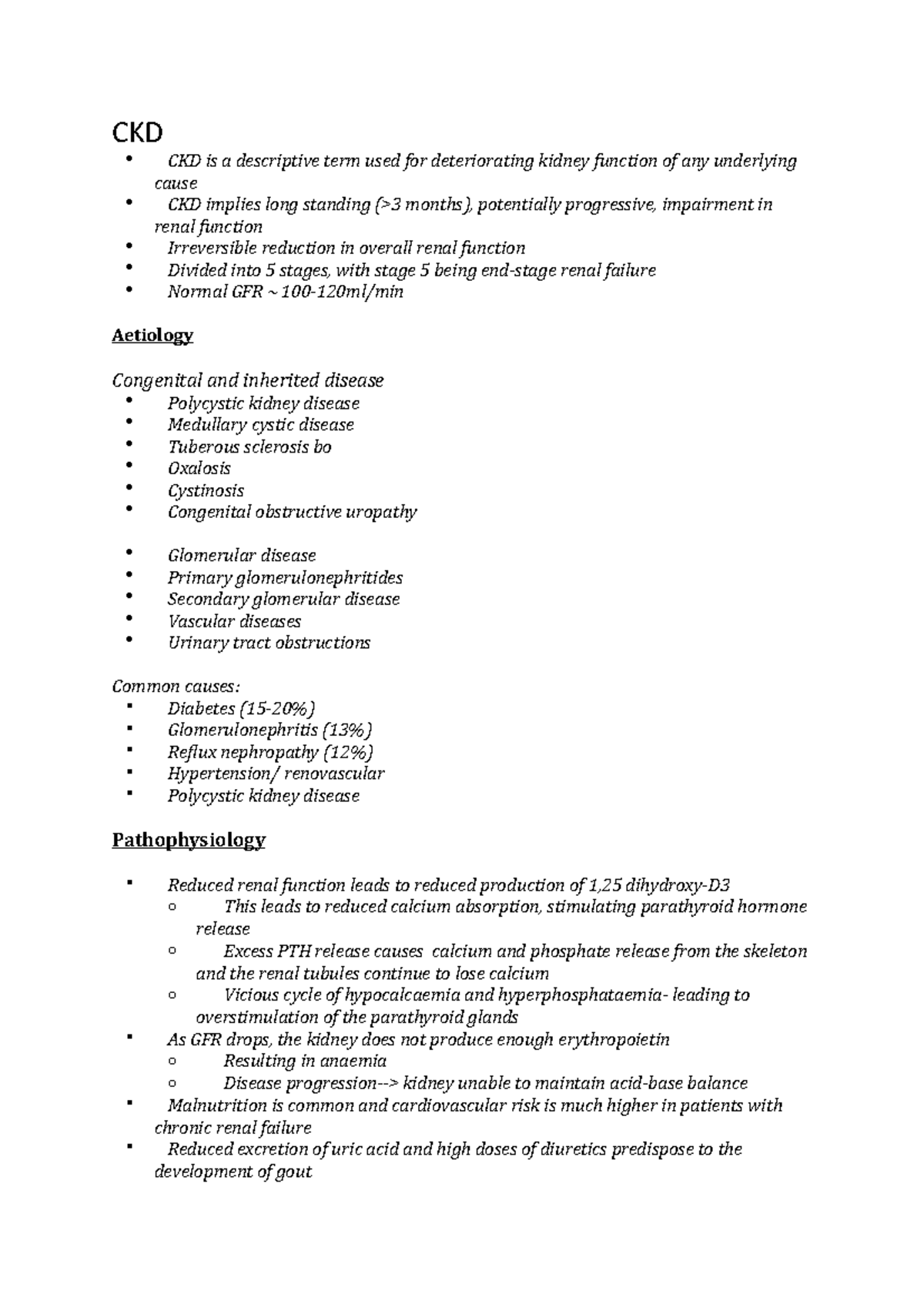 CKD - Lecture notes 7 - CKD CKD is a descriptive term used for ...