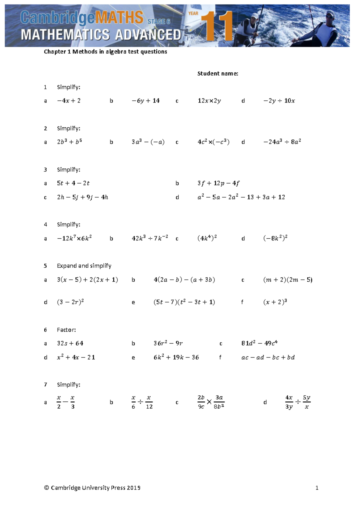 Chapter-1-Test - Chapter 1 advanced practice test - © Cambridge ...