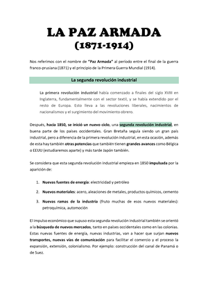 TEMA 1. La paz armada. LA PAZ ARMADA 1871 1914 Nos referimos