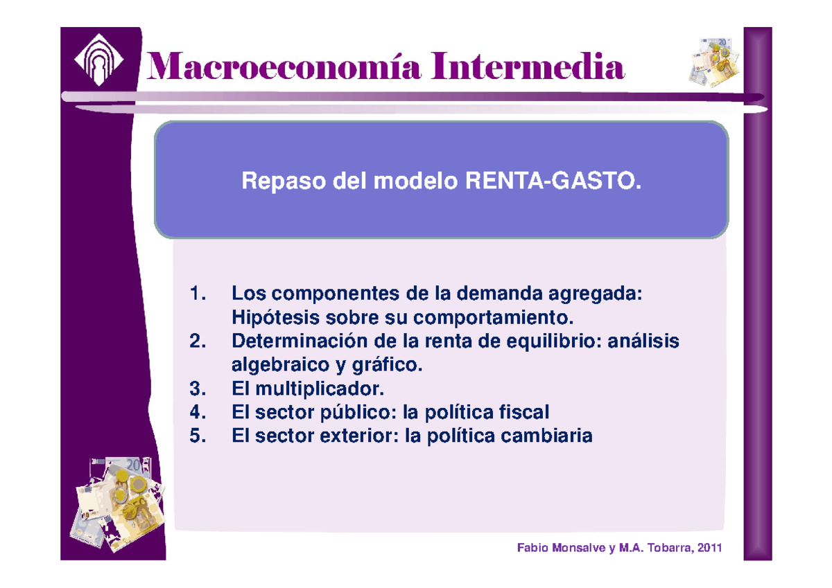 Repaso Al Modelo Renta-Gasto Macroeconomía Intermedia - Repaso Del ...