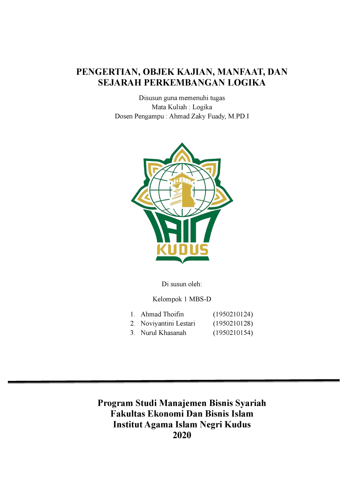 PENGERTIAN, OBJEK KAJIAN, MANFAAT, DAN SEJARAH PERKEMBANGAN LOGIKA ...