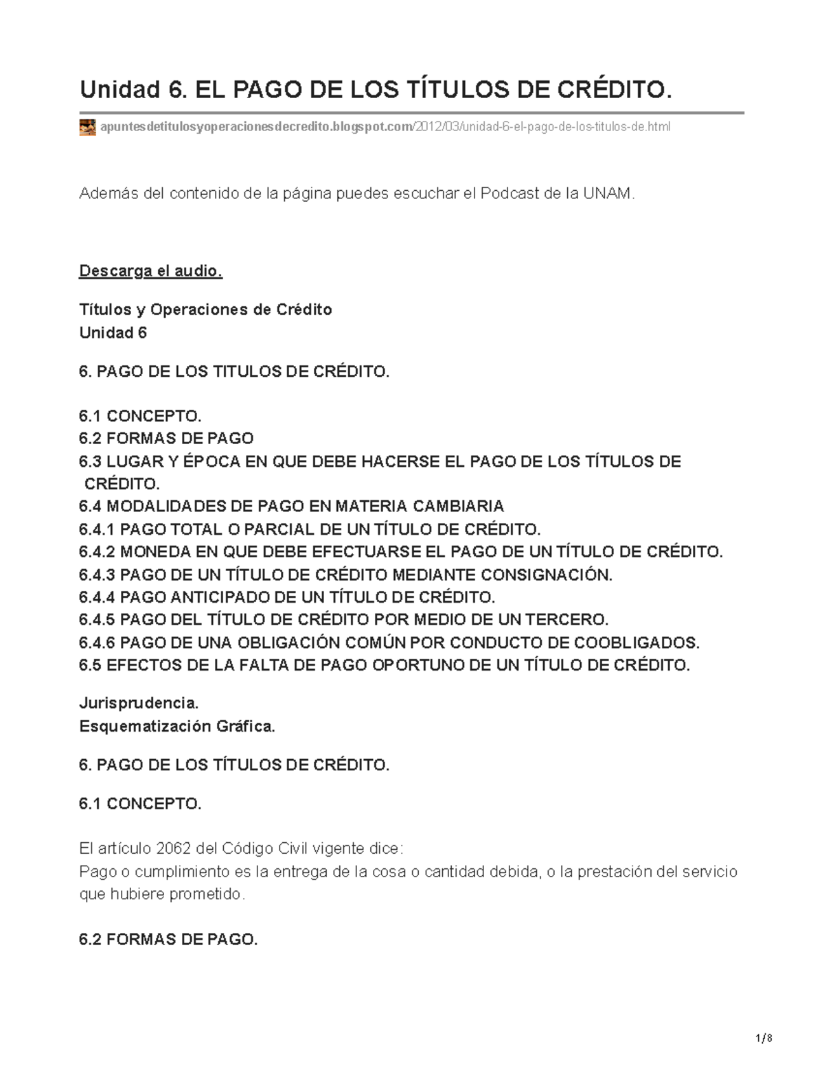 Apuntesdetitulosyoperacionesdecredito.blogspot.com-Unidad 6 EL PAGO DE ...