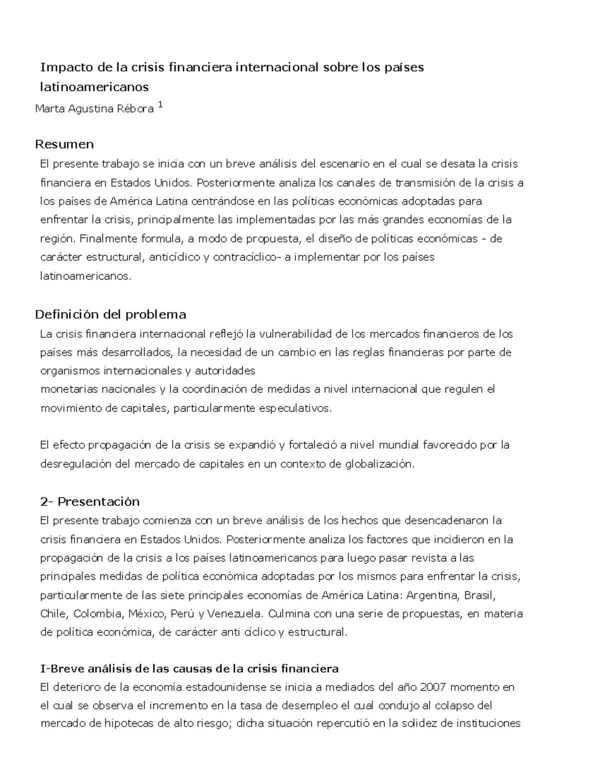 Anexo 3er - Impacto de la crisis financiera internacional sobre los ...