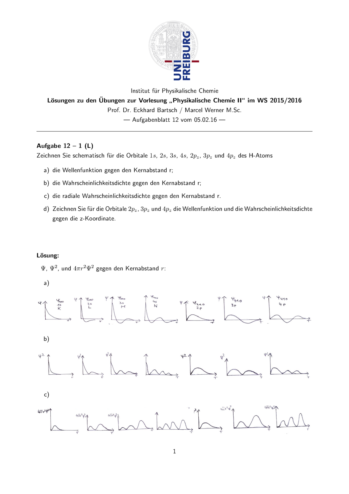 Loesung 12 - SoSe 15, Prof. Koslowski - Institut F¨ Ur Physikalische ...