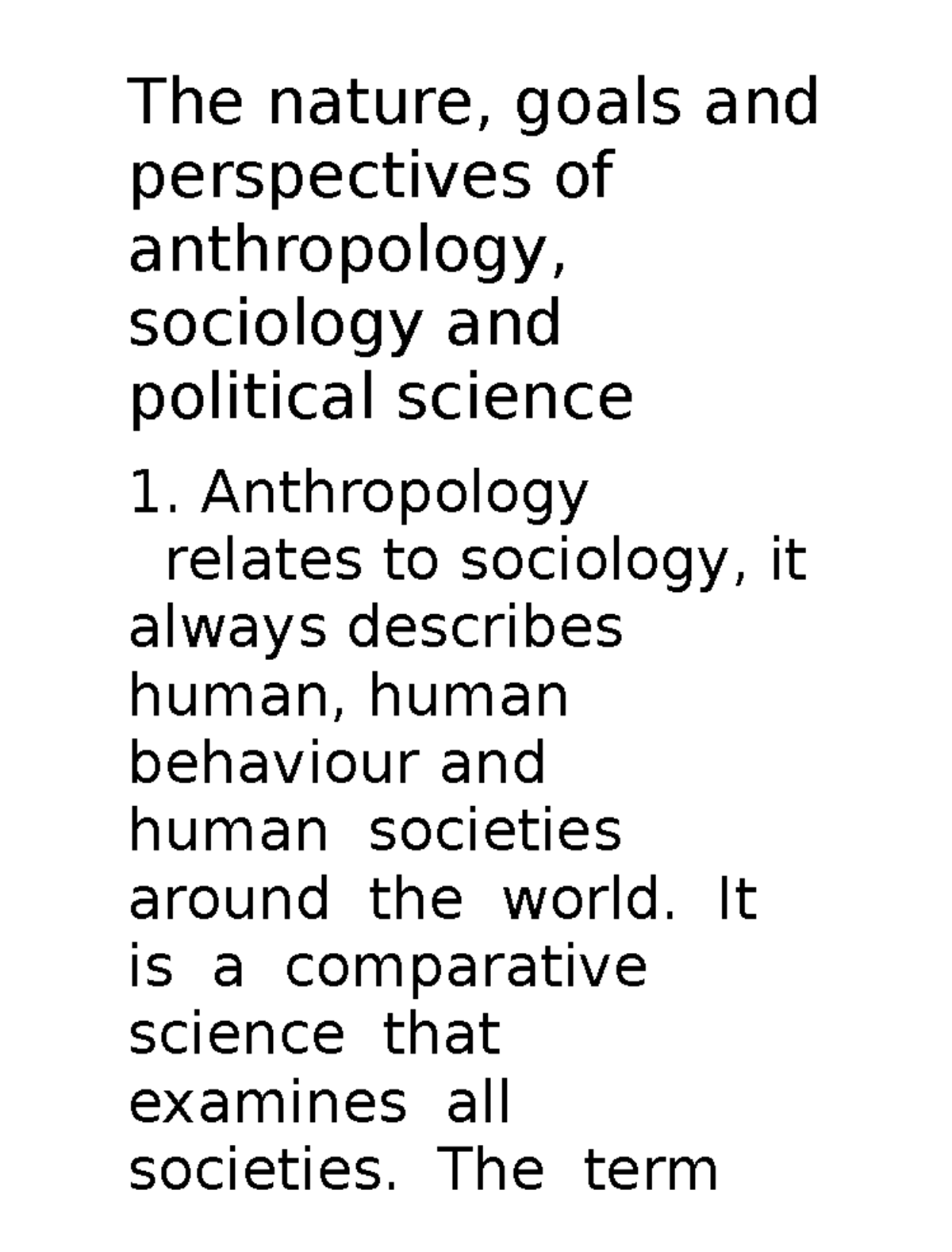 Notes - uytu - The nature, goals and perspectives of anthropology ...