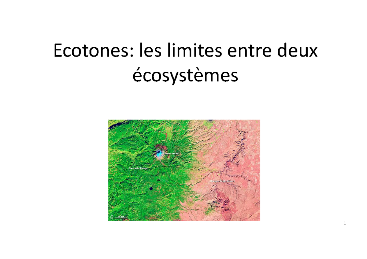 Cours 10YB Biodiversité - La Biosphère - Ecotones: Les Limites Entre ...