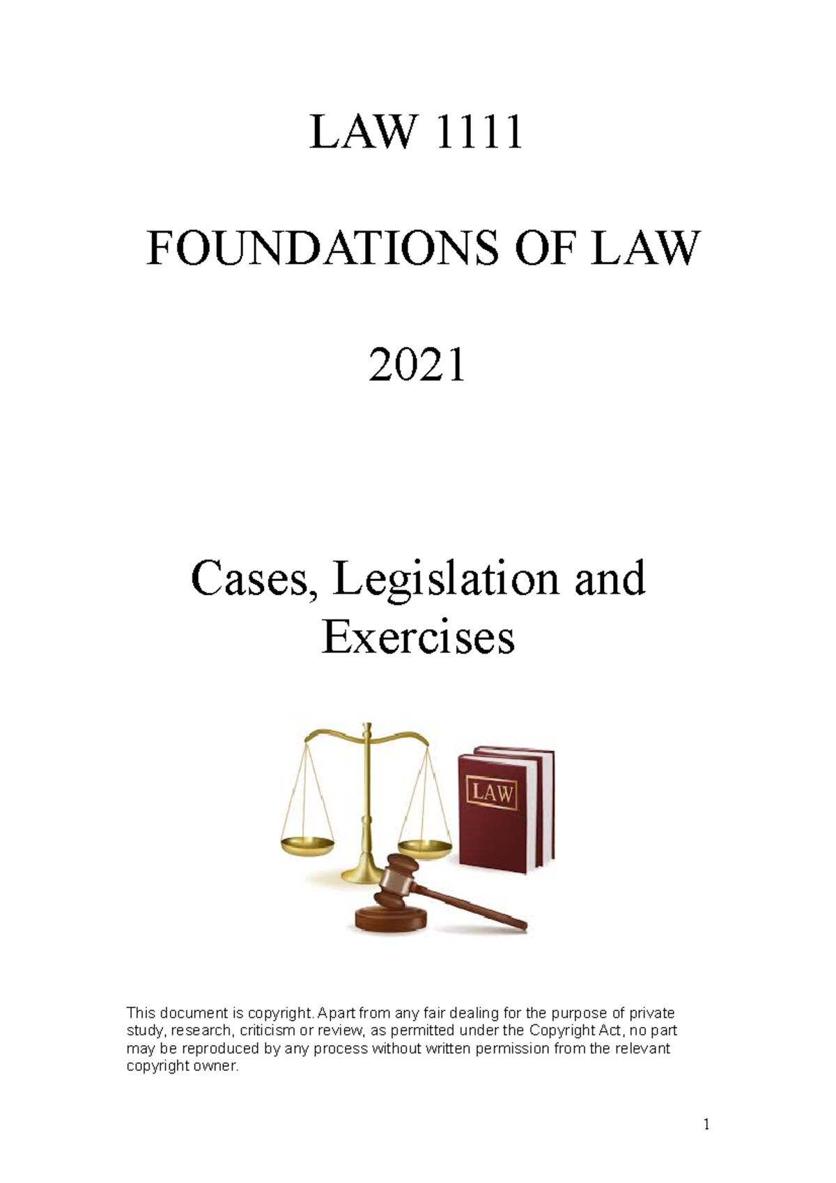 FOL-Cases, Legislation And Exercises 2021-Students - LAW2101 - Monash ...