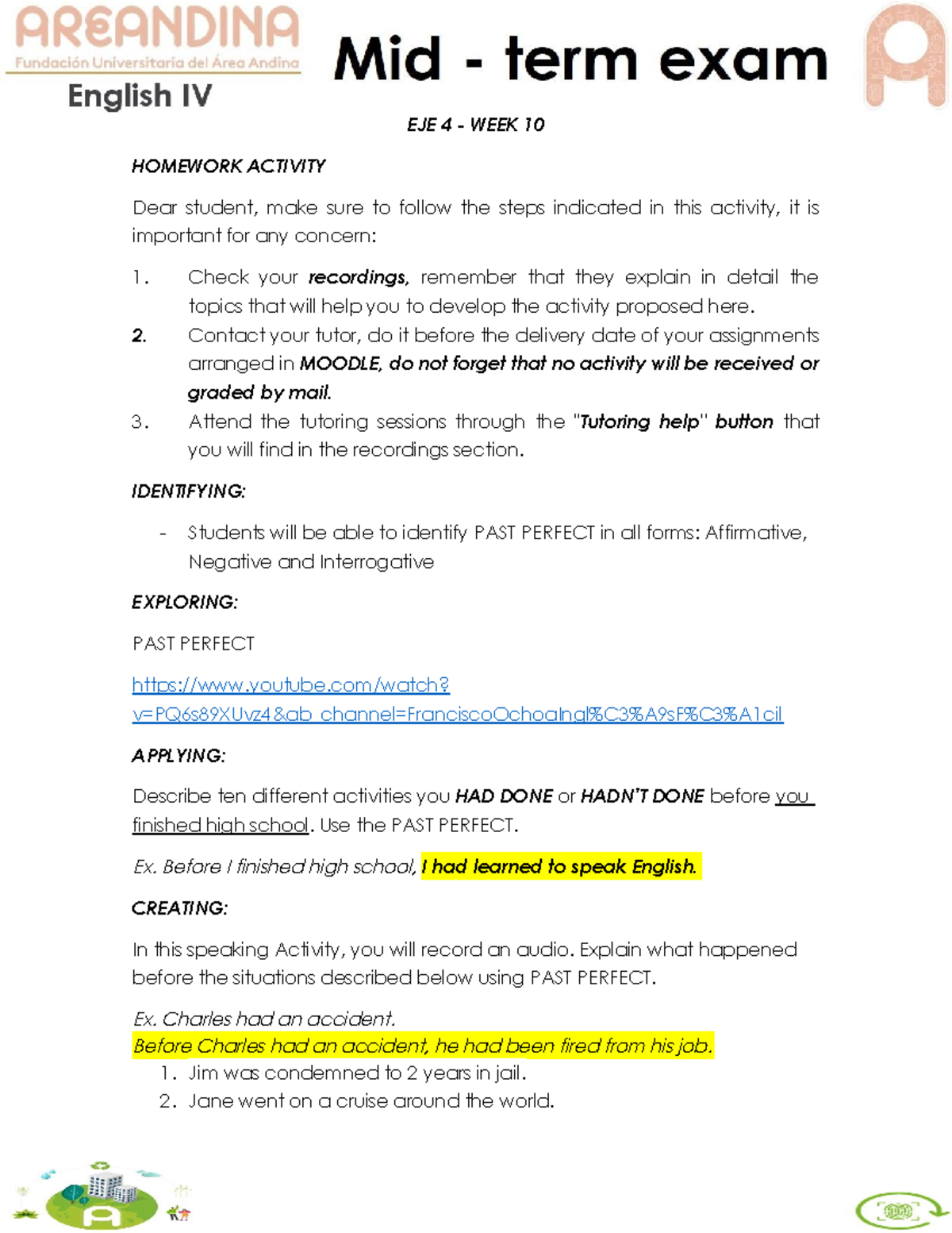 English 4 - EJE 4 - week 10 - EJE 4 - WEEK 10 HOMEWORK ACTIVITY Dear ...