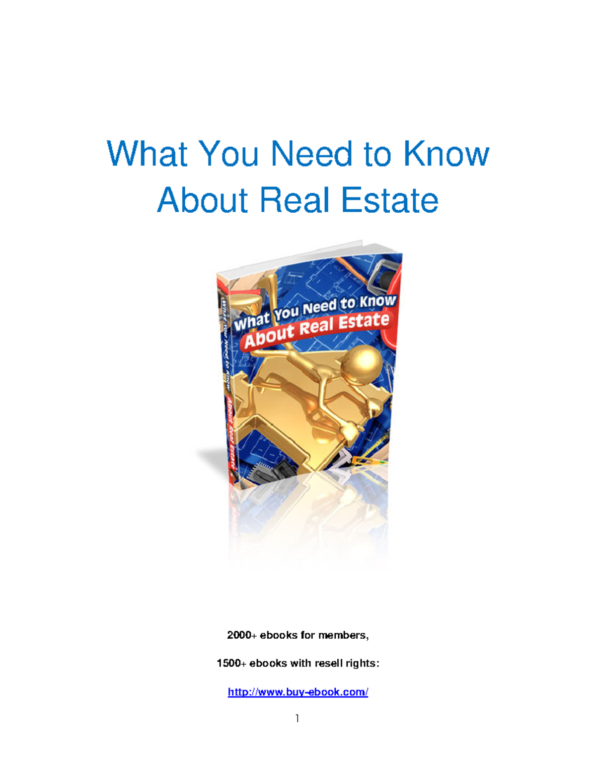 What You Need To Know About Real Estate e Book What You Need to