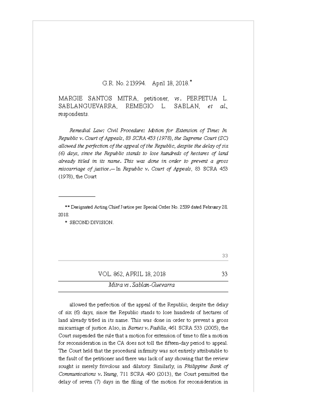 Mitrav.SablanGuevarra.pdf G. No. 213994. April 18, 2018.* MARGIE