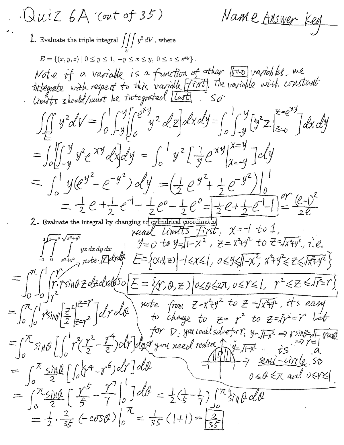 Calc III Quiz6A Ans - n/a - MATH-221 - Studocu