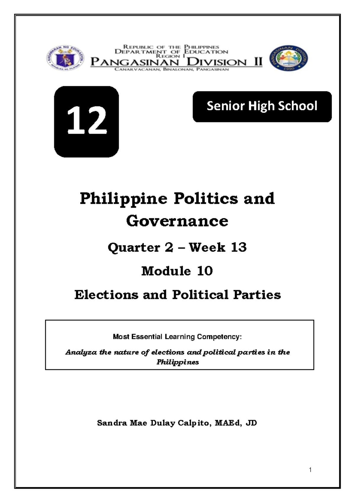 Mwhehwhwhehehhehe - Philippine Politics and Governance Quarter 2 – Week ...