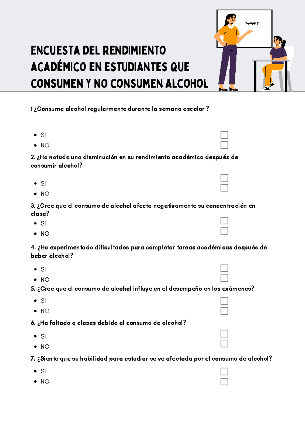 Hoja de Trabajo Imprimible Encuesta de Evaluación del Desempeño Docente ...