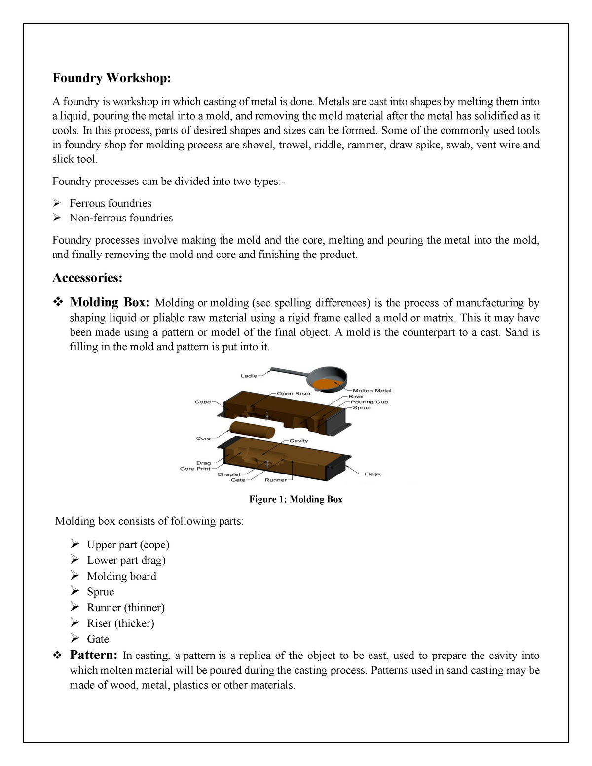 Layout of Foundry Foundry A foundry is in